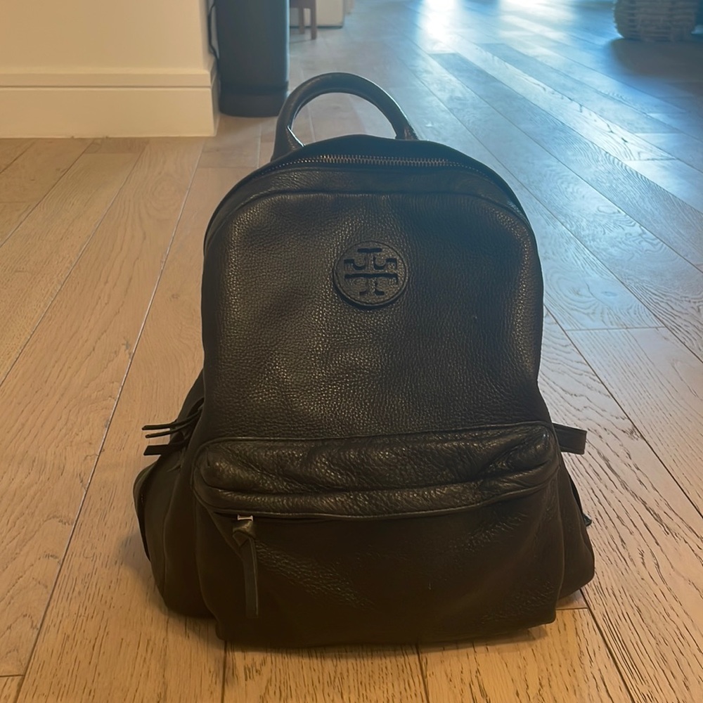 Tory Burch black leather backpack!